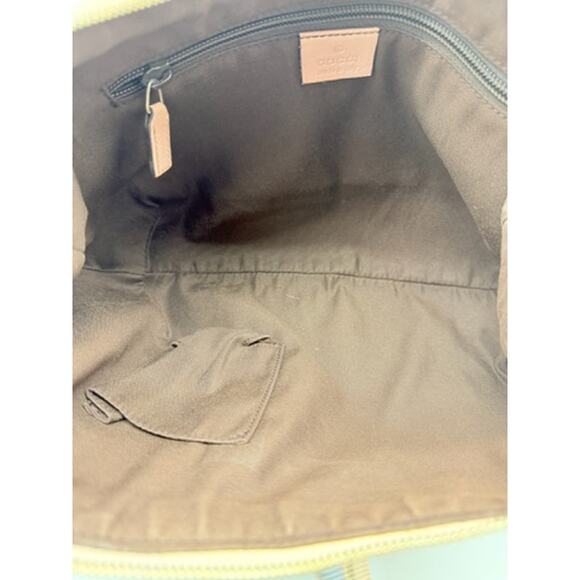 Gucci  Monogram Web Medium Half Moon Hobo Blue Pink Accents*Canvas and L… - Picture 11 of 16